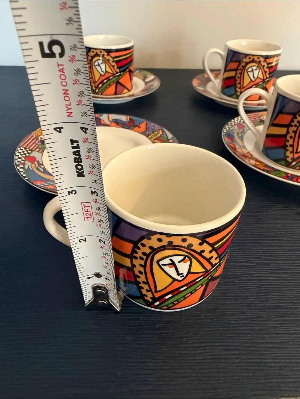 1991 Vitromaster Metropolitan 4 Cup & Saucer Sets Memphis Pop Art